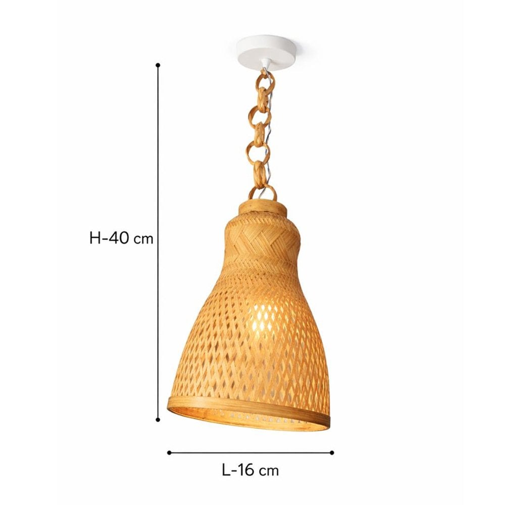 Handmade Bamboo Cone Pendant Lamp Shade